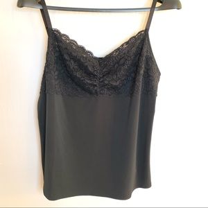 Avenue Black Camisole with Lace accent